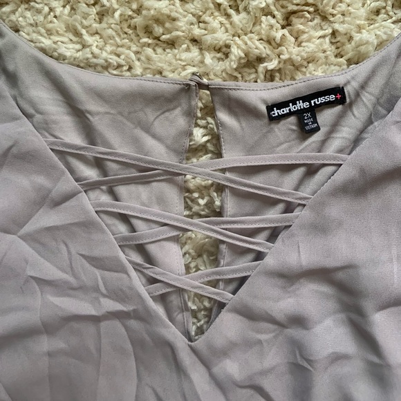 Charlotte Russe Lattice Shift Dress in Gray - Picture 4 of 5